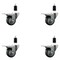 Service Caster 3'' Thermoplastic Rubber Swivel 1-3/8'' Expanding Stem Caster Set Total Lock Brake, 4PK SCC-EXTTL20S314-TPRB-138-4 - alternate 1